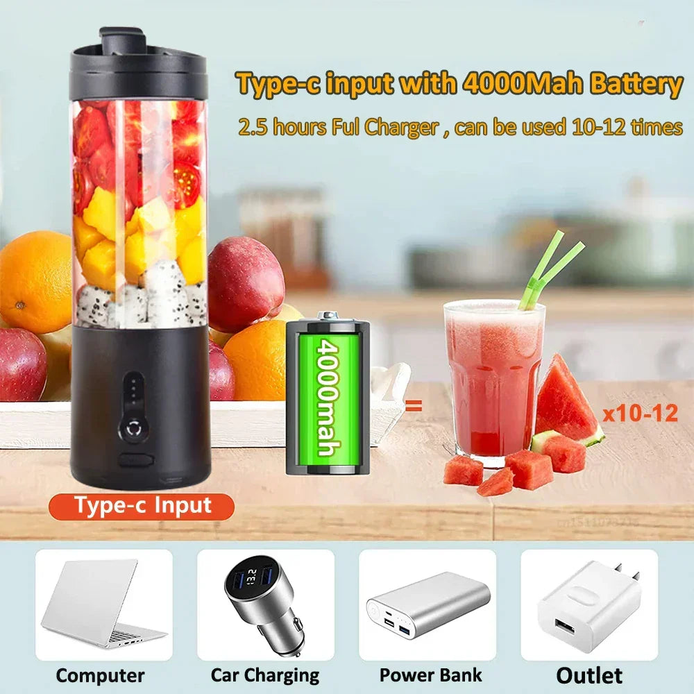 Mini Portable Rechargeable Electric Fruit Juicer Blender